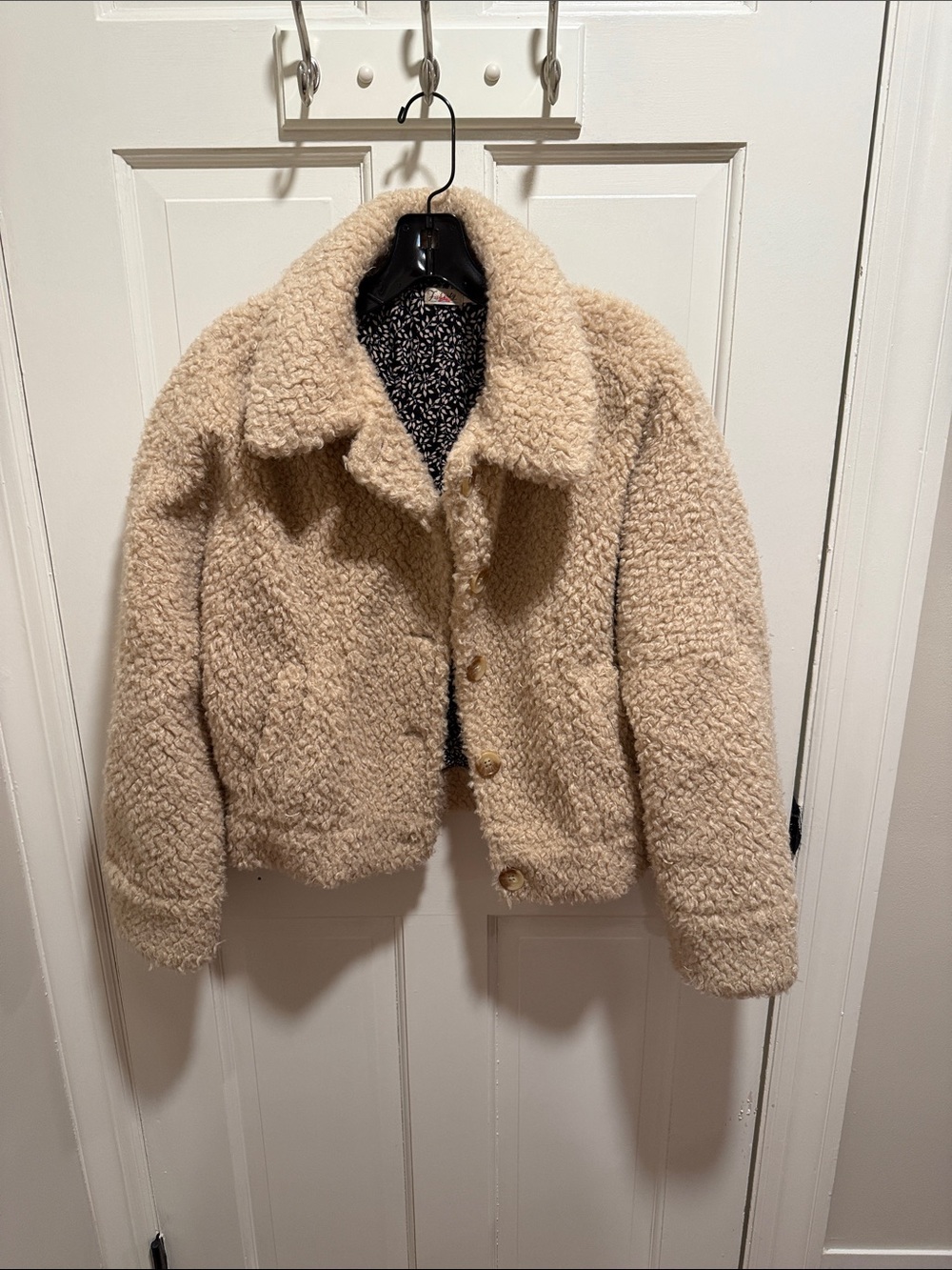 Faherty Cream Sherpa Puffer Jacket
